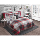 Reversible Plaid Printed Bedding 3 Piece / Bedspread Coverlet Quilt Set, Queen - Sazana