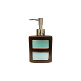 Bathroom Accessories Set 4 Piece, Gridlock, Chocolate & Turquoise - Sazana