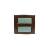 Bathroom Accessories Set 4 Piece, Gridlock, Chocolate & Turquoise - Sazana