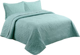 Embossed Coverlet Bedspread Ultra Soft 3 Piece Quilt Set with 2 Shams - Sazana