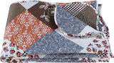 Plaid Bedding 3 Piece Bedspread Quilt Reversible Checkered Coverlet Set, Mocha - Sazana