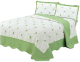 Quilt 3 Piece Embroidered Bedding /Bedspread / Coverlet with 2 Pillow Shams - Sazana