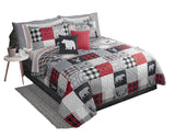 Reversible Plaid Printed Bedding 3 Piece / Bedspread Coverlet Quilt Set, Queen - Sazana
