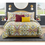 Comforter Set with One Velvet Quilted Pillow ,One Faux Mongolian Pillow and Two Pillow Shams (Kentville) - Sazana