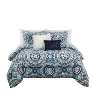 Comforter Set with One Velvet Quilted Pillow ,One Faux Mongolian Pillow and Two Pillow Shams (Katrina) - Sazana
