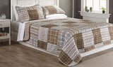 Duncan Plaid Printed Bedding 3 Piece/Bedspread Coverlet Quilt Set (Blue, King) - Sazana