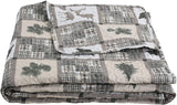 Quilt Plaid Reversible Lodge Cottage Printed Patch Bedding Coverlet 3 Piece Set, Black Bear - Sazana