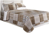 Duncan Plaid Printed Bedding 3 Piece/Bedspread Coverlet Quilt Set (Blue, King) - Sazana