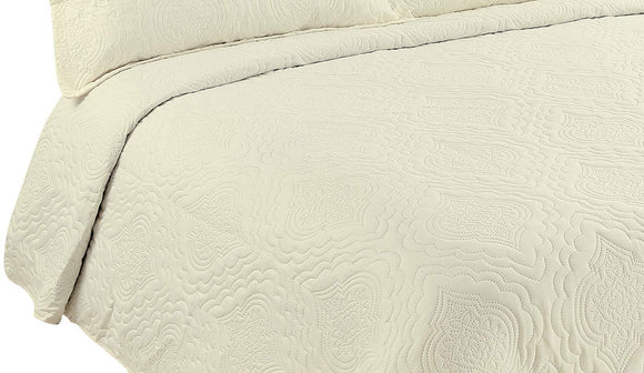 Embossed Coverlet Bedspread Ultra Soft 3 Piece Quilt Set with 2 Shams - Sazana