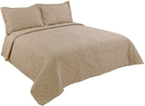 Embossed Coverlet Bedspread Ultra Soft 3 Piece Quilt Set with 2 Shams - Sazana