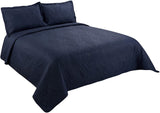 Embossed Coverlet Bedspread Ultra Soft 3 Piece Quilt Set with 2 Shams - Sazana