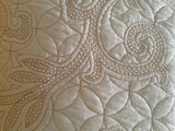 Quilt 3 Piece Bedding Bed Set/Bedspread/Embroidered with 2 Pillow Shams (Cream, California) - Sazana