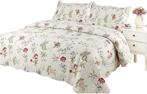 Quilt 3 Piece Bedspread Coverlet Set , Cornsilk Touch - Sazana