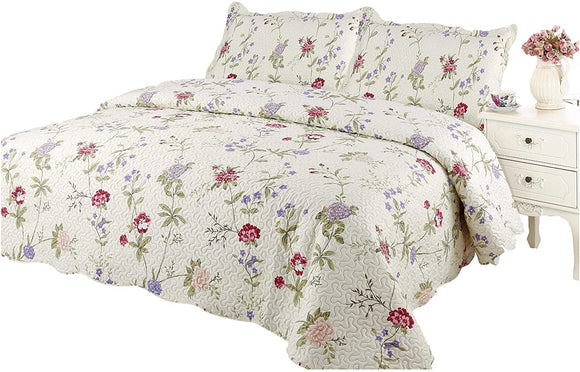 Quilt 3 Piece Bedspread Coverlet Set , Cornsilk Touch - Sazana