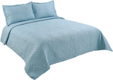 Embossed Coverlet Bedspread Ultra Soft 3 Piece Quilt Set with 2 Shams - Sazana