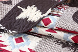 Quilt Plaid Reversible Lodge Cottage Printed Patch Bedding Coverlet 3 Piece Set - Sazana