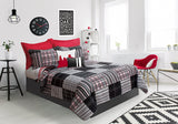 Duncan Plaid Printed Bedding 3 Piece/Bedspread Coverlet Quilt Set (Blue, King) - Sazana