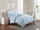 Comforter 3 Piece Bedding Embroidered with 3D Floret Pintuck Ruched Set - Sazana