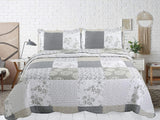 Plaid Printed Bedding 3 Piece Bedspread Quilt Set Gray Array King Queen Twin - Sazana
