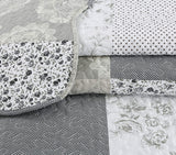 Plaid Printed Bedding 3 Piece Bedspread Quilt Set Gray Array King Queen Twin - Sazana