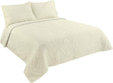 Embossed Coverlet Bedspread Ultra Soft 3 Piece Quilt Set with 2 Shams - Sazana