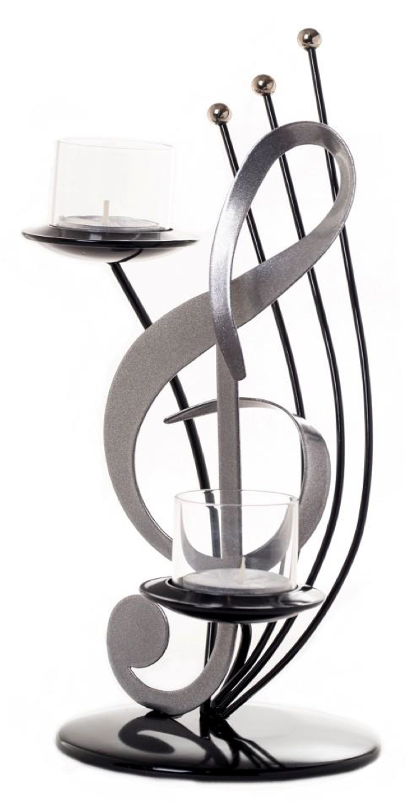 Candle Holder Décorative Treble Clef Musical Symbol Handmade by Artisans - Sazana