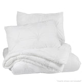 Comforter 3 Piece Bedding Embroidered with 3D Floret Pintuck Ruched Set - Sazana
