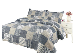 Plaid Bedding 3 Piece Bedspread Quilt Coverlet Set, Better Pattern - Sazana