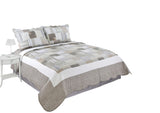 Plaid Printed Bedding 3 Piece/Bedspread Quilt Set - Sazana